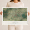 Map of Gustine, Texas, 12 x 18 inch unframed archival matte print