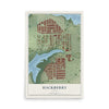 Map of Hackberry, Texas, 12 x 18 inch unframed archival matte print