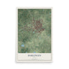 Map of Harlingen, Texas, 12 x 18 inch unframed archival matte print