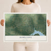 Map of Hawk Cove, Texas, 12 x 18 inch unframed archival matte print
