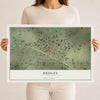 Map of Hedley, Texas, 12 x 18 inch unframed archival matte print