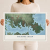 Map of Hickory Creek, Texas, 12 x 18 inch unframed archival matte print