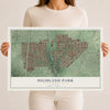 Map of Highland Park, Texas, 12 x 18 inch unframed archival matte print