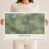 Map of Iowa Park, Texas, 12 x 18 inch unframed archival matte print