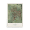 Map of Iraan, Texas, 12 x 18 inch unframed archival matte print
