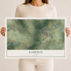 Map of Kaufman, Texas, 12 x 18 inch unframed archival matte print