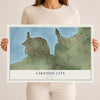 Map of Lakeside City, Texas, 12 x 18 inch unframed archival matte print