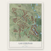Las Colinas, Texas map print, the full design