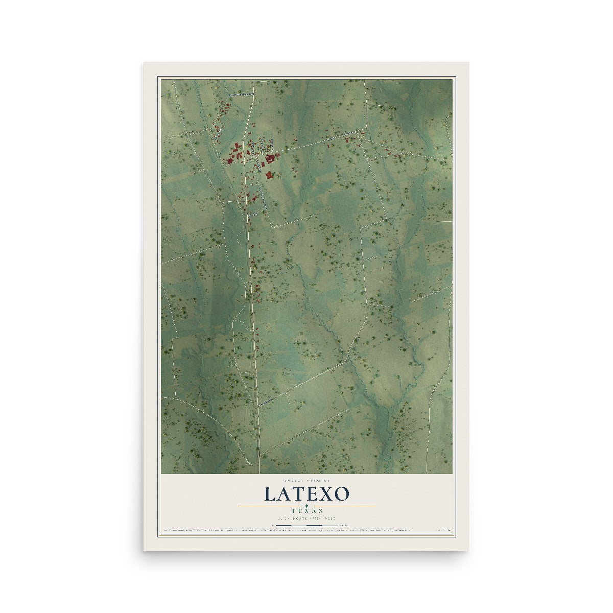 Map of Latexo, Texas, 12 x 18 inch unframed archival matte print