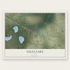 Lelia Lake, Texas map print, the full design