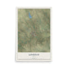 Map of Lindsay, Texas, 12 x 18 inch unframed archival matte print