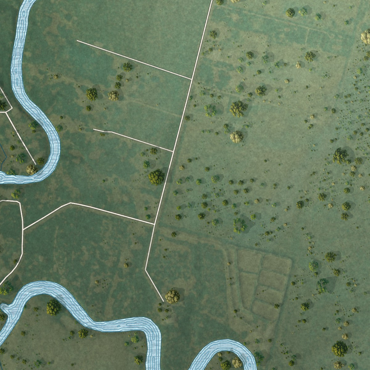 Second close-up of the map of Liverpool, Texas print showing more streets and buildings
