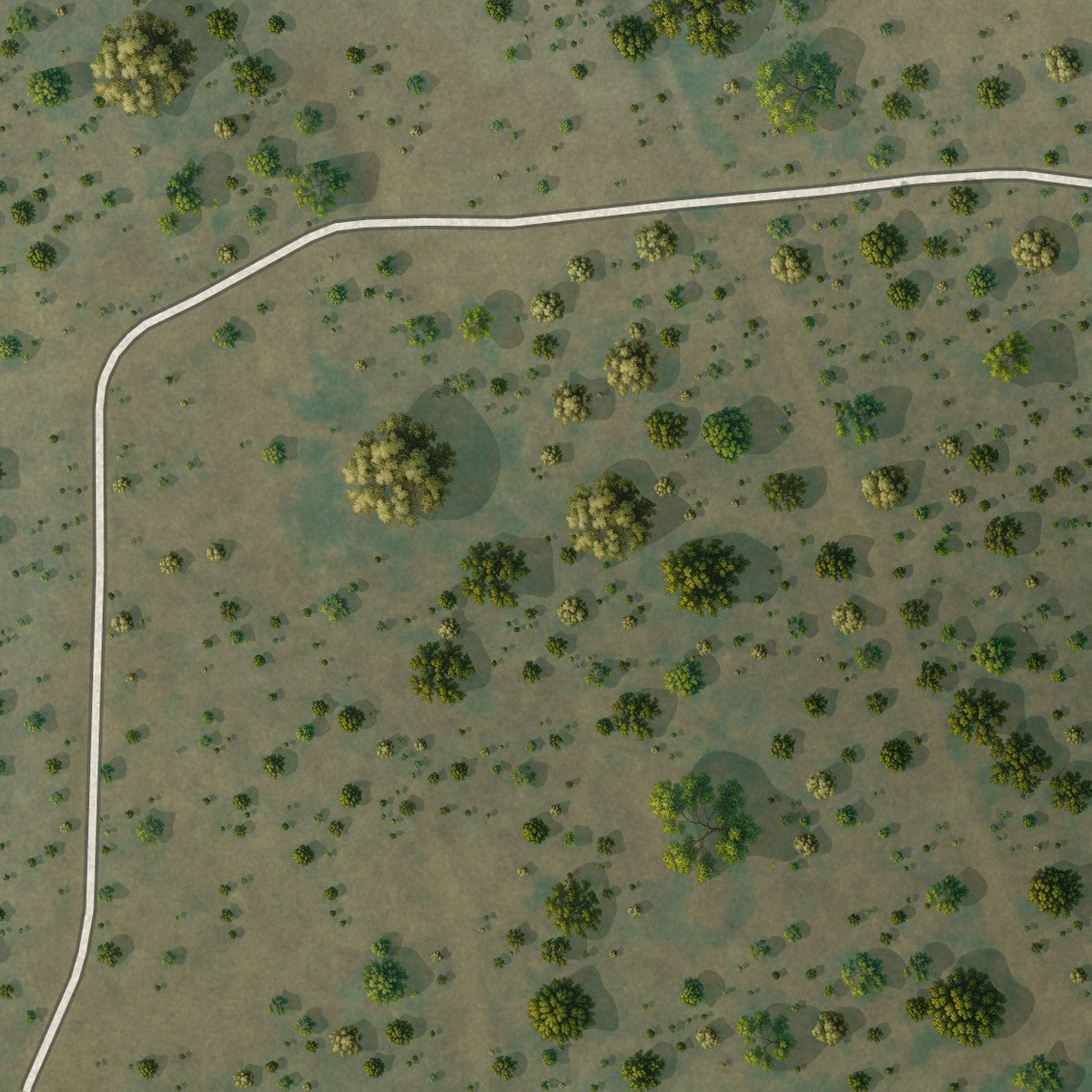 Close-up of the map of Los Huisaches, Texas print showing street and building detail