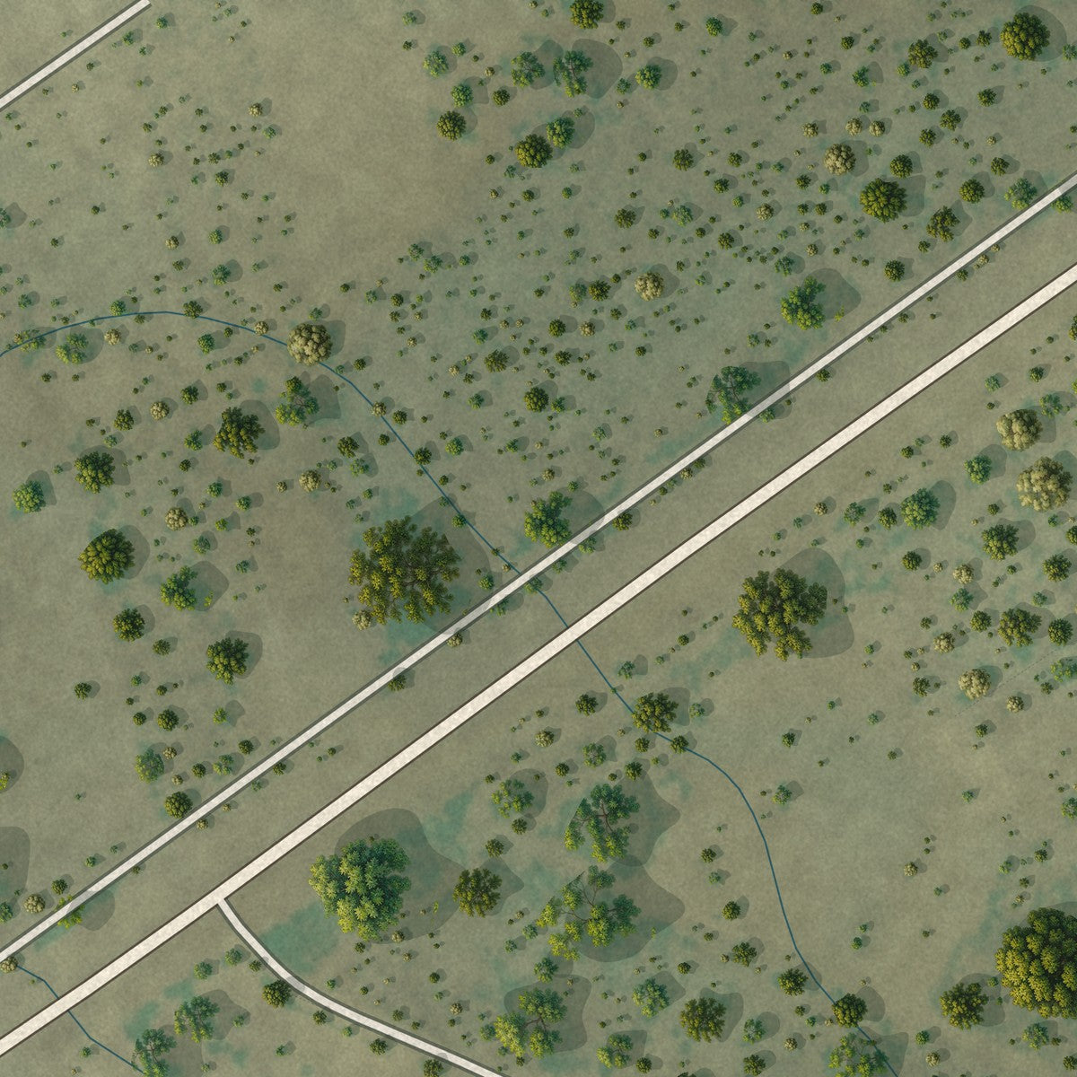 Close-up of the map of Los Nopalitos, Texas print showing street and building detail