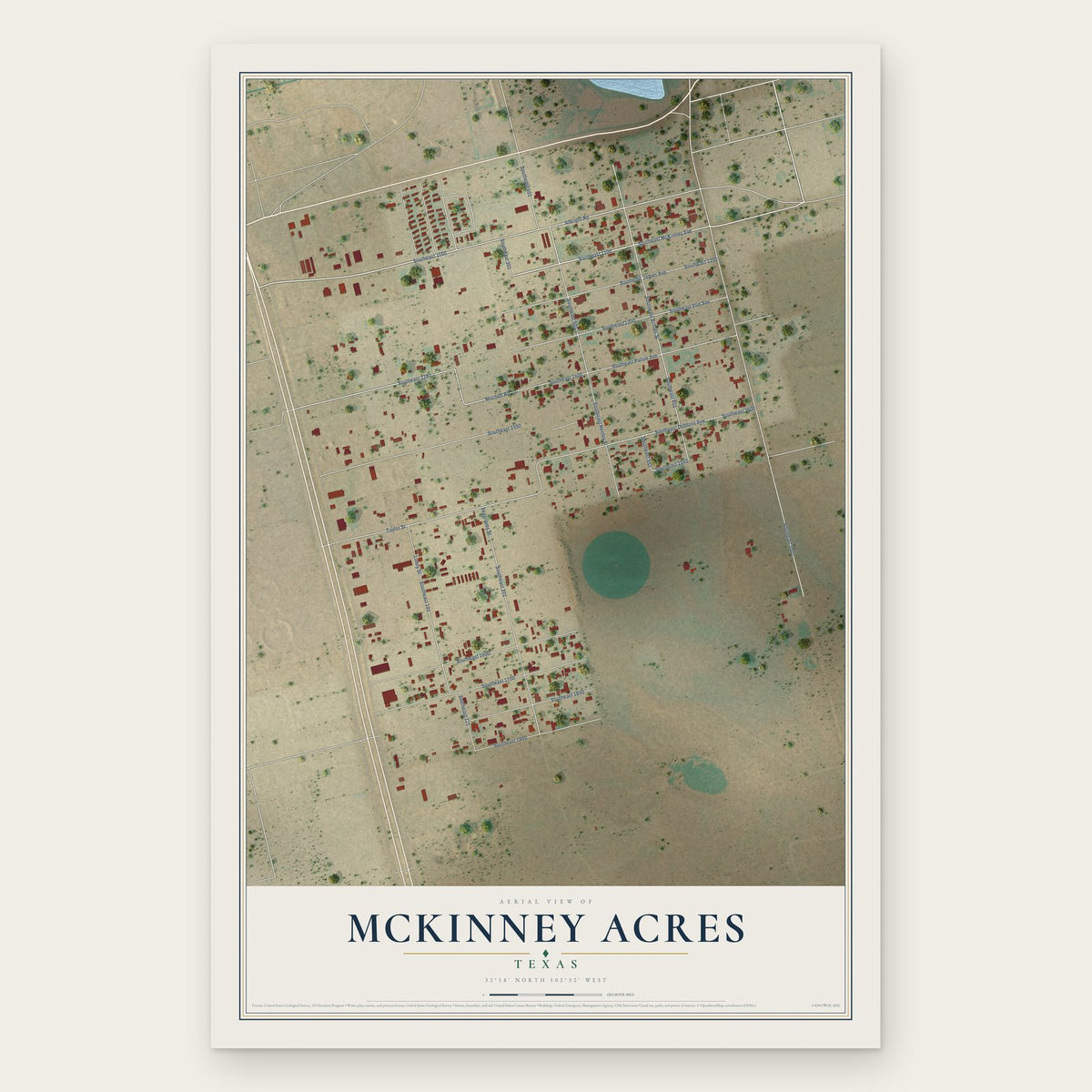 McKinney Acres, Texas map print, the full design