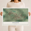 Map of Muleshoe, Texas, 12 x 18 inch unframed archival matte print