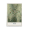 Map of Mullin, Texas, 12 x 18 inch unframed archival matte print