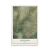 Map of Newcastle, Texas, 12 x 18 inch unframed archival matte print
