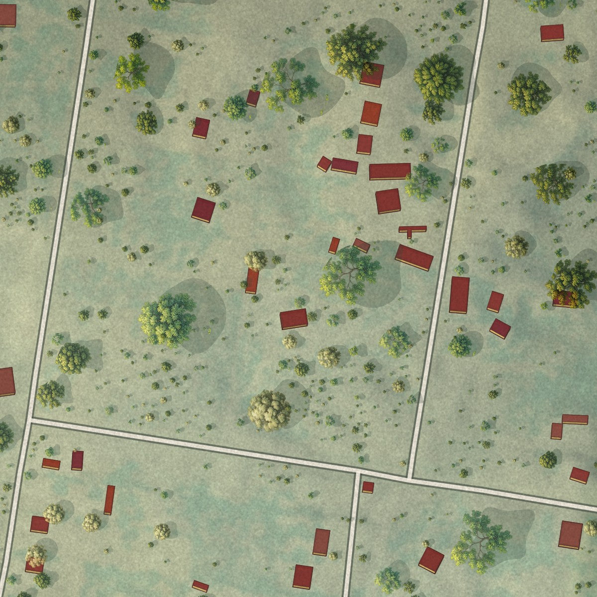 Close-up of the map of North Escobares, Texas print showing street and building detail