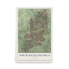 Map of North Richland Hills, Texas, 12 x 18 inch unframed archival matte print