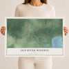 Map of Old River-Winfree, Texas, 12 x 18 inch unframed archival matte print