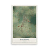 Map of Paradise, Texas, 12 x 18 inch unframed archival matte print