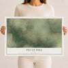 Map of Pecan Hill, Texas, 12 x 18 inch unframed archival matte print