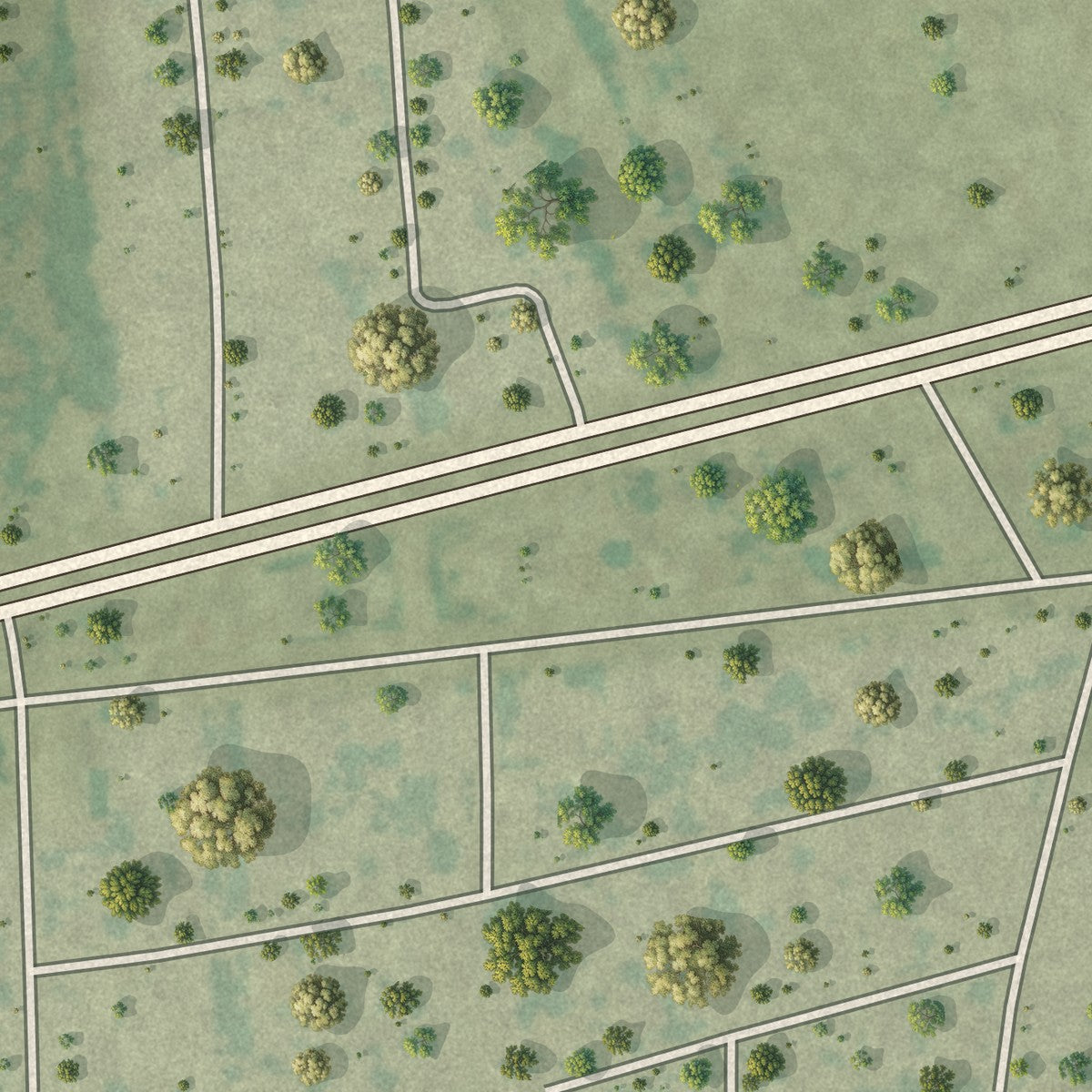 Close-up of the map of Pena, Texas print showing street and building detail