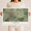 Map of Perryton, Texas, 12 x 18 inch unframed archival matte print
