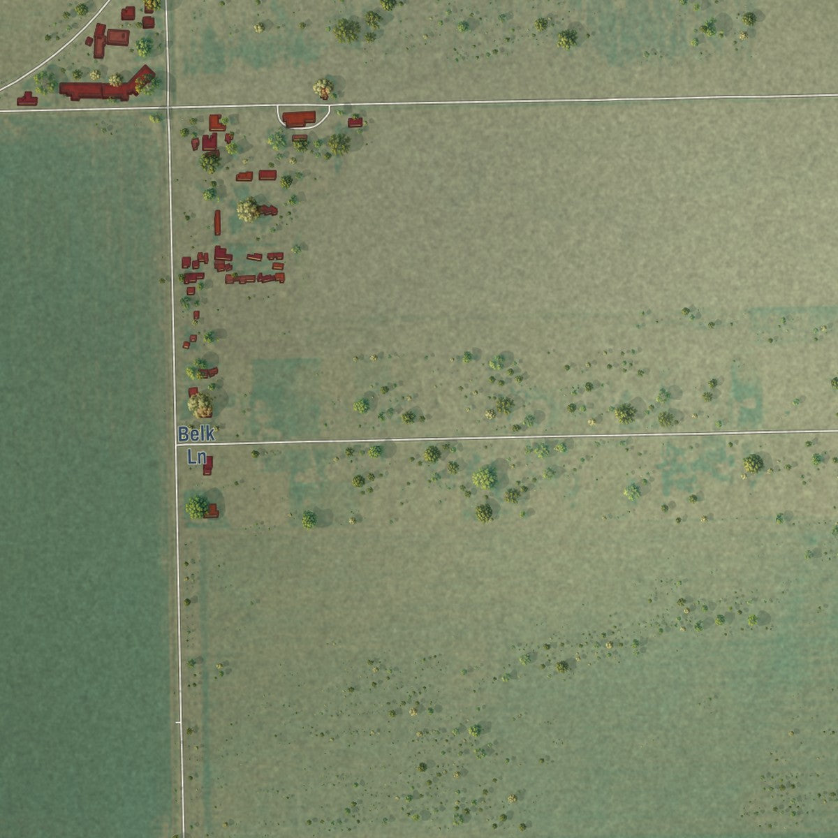 Second close-up of the map of Petronila, Texas print showing more streets and buildings