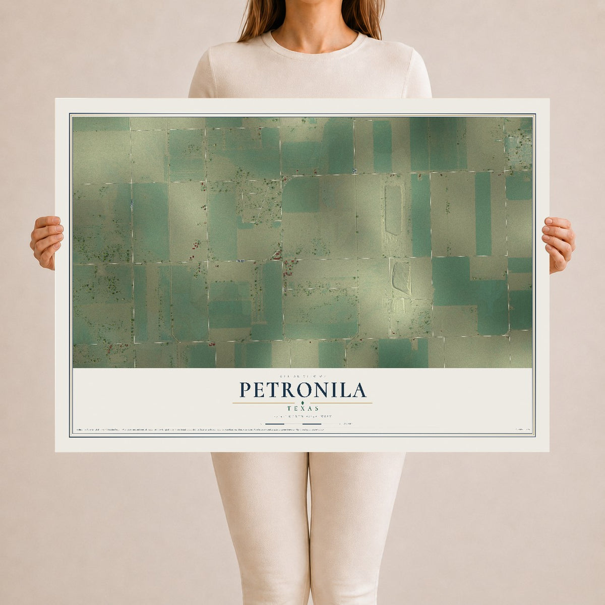 Map of Petronila, Texas, 24 x 36 inch unframed archival matte print