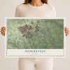 Map of Pflugerville, Texas, 12 x 18 inch unframed archival matte print
