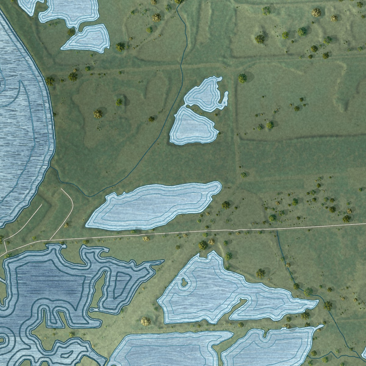 Second close-up of the map of Barrett, Texas print showing more streets and buildings