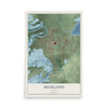 Map of Highlands, Texas, 12 x 18 inch unframed archival matte print