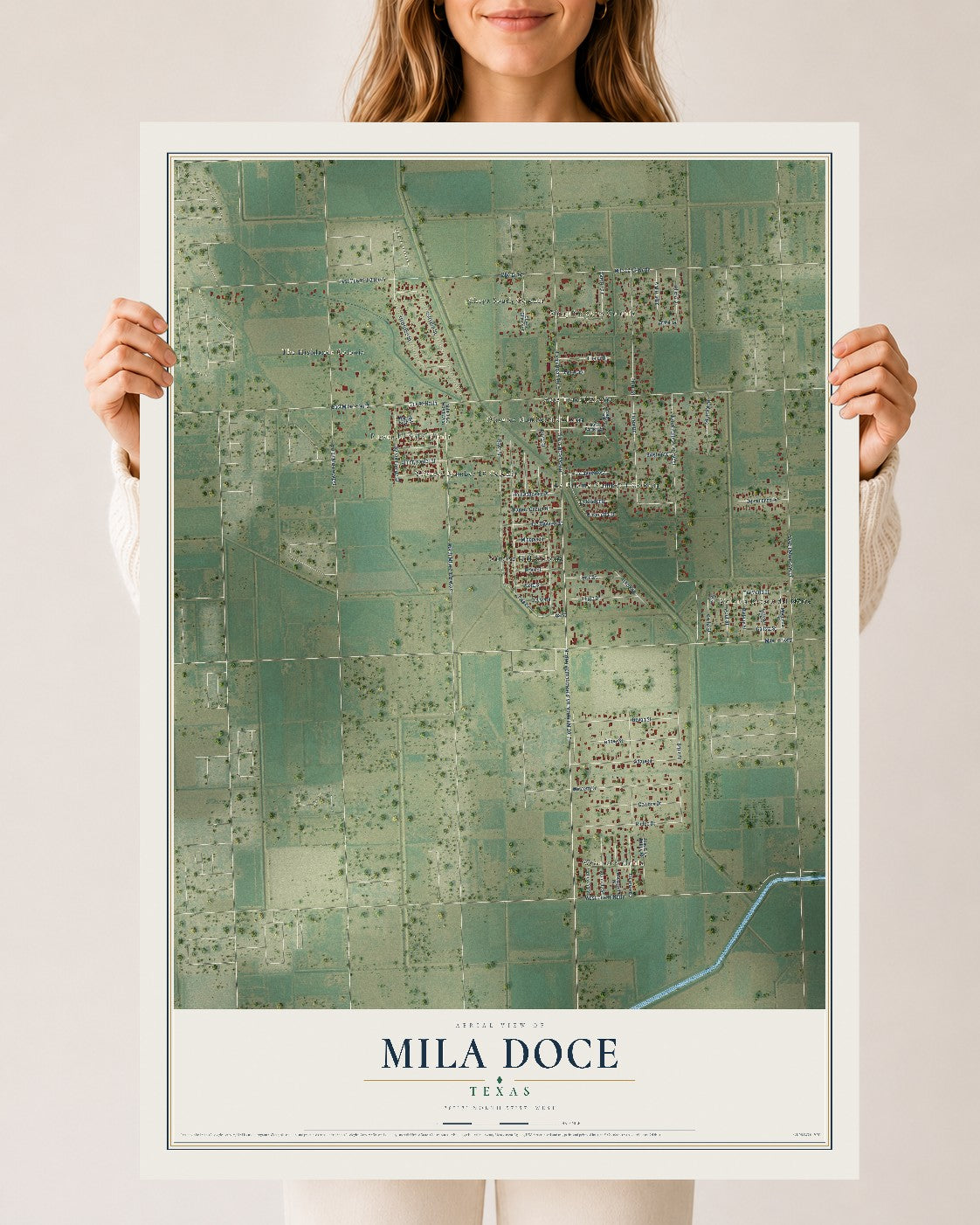Map of Mila Doce, Texas, 24 x 36 inch unframed archival matte print
