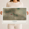 Map of Plains, Texas, 12 x 18 inch unframed archival matte print