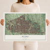 Map of Plano, Texas, 12 x 18 inch unframed archival matte print