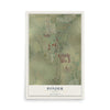 Map of Ponder, Texas, 12 x 18 inch unframed archival matte print