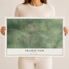 Map of Prairie View, Texas, 12 x 18 inch unframed archival matte print
