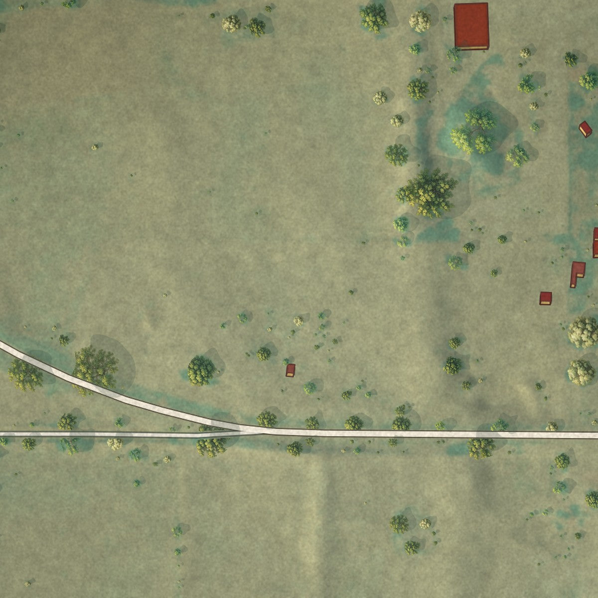 Close-up of the map of Quail, Texas print showing street and building detail