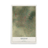 Map of Quanah, Texas, 12 x 18 inch unframed archival matte print
