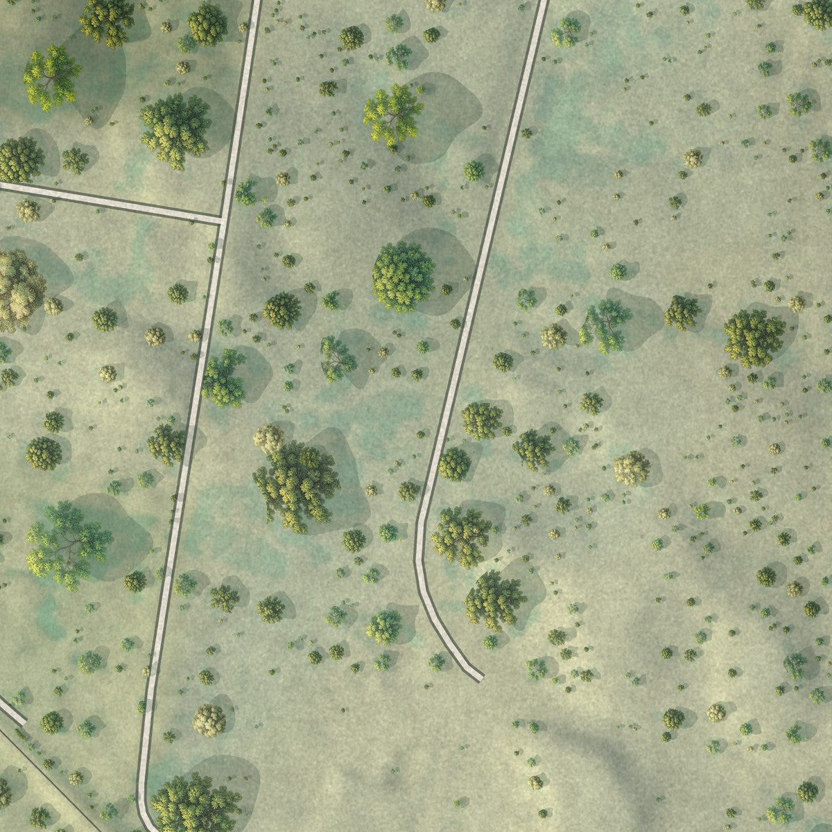 Close-up of the map of Ramirez-Perez, Texas print showing street and building detail