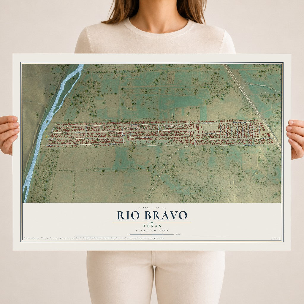 Map of Rio Bravo, Texas, 18 x 24 inch unframed archival matte print