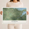 Map of Riverside, Texas, 12 x 18 inch unframed archival matte print