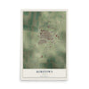 Map of Robstown, Texas, 12 x 18 inch unframed archival matte print
