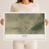 Map of Roby, Texas, 12 x 18 inch unframed archival matte print