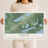Map of Rose City, Texas, 12 x 18 inch unframed archival matte print