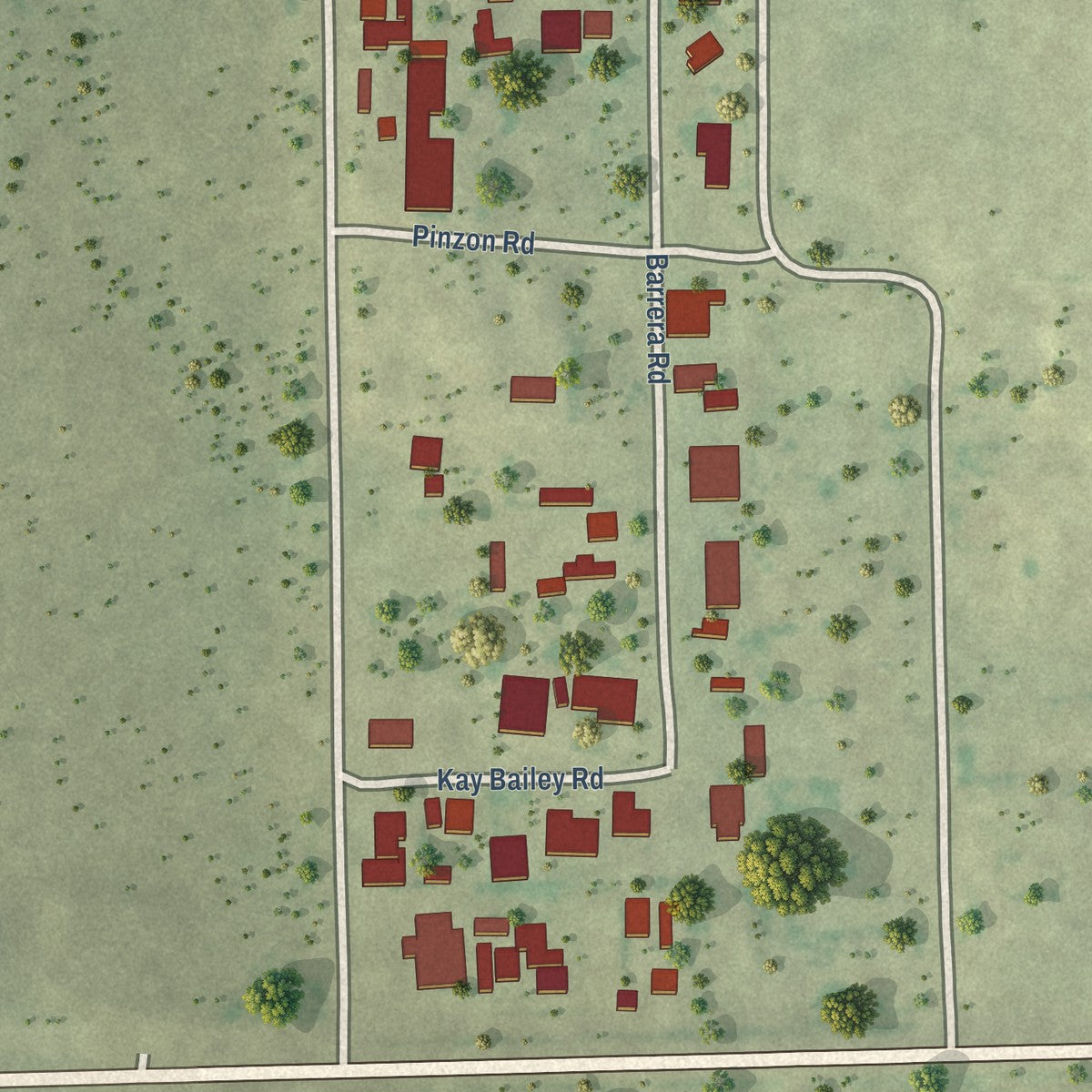 Close-up of the map of San Carlos II, Texas print showing street and building detail