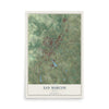 Map of San Marcos, Texas, 12 x 18 inch unframed archival matte print