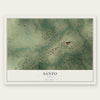 Santo, Texas map print, the full design